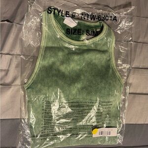 Zenana Outfitters Green Ribbed Tank Top